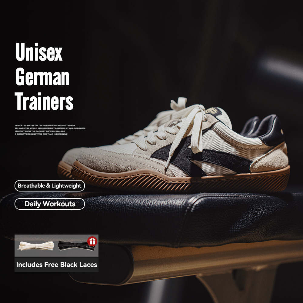 Badminton Shoes - أحذية Maden Retro المرقعة الألمانية للجنسين