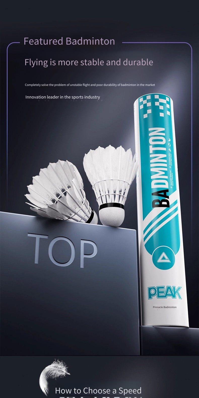 ريشة بدمنتون PEAK من ريش الإوز - مراجعة Feather Shuttlecock وسعره