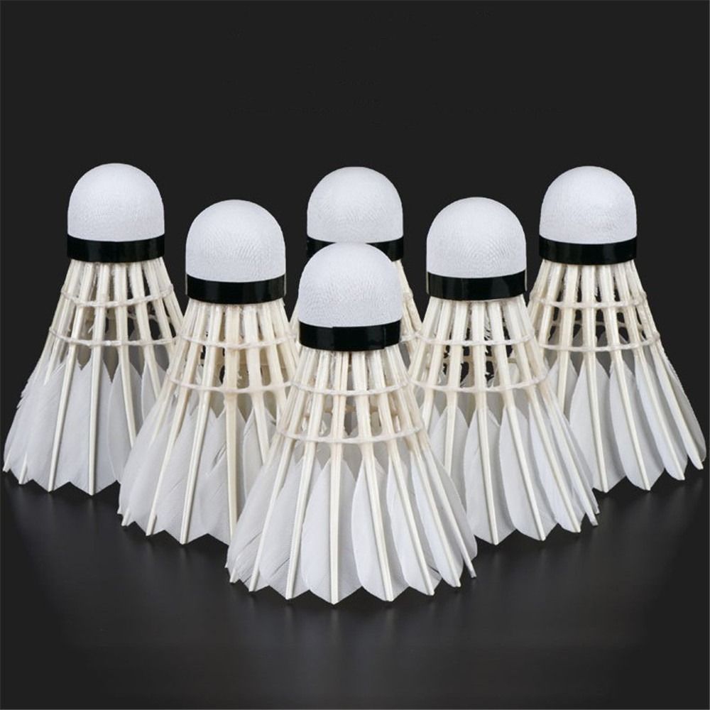 3/6/12 قطعة جديد الأبيض الريشة - مراجعة Badminton Shuttlecock وسعره
