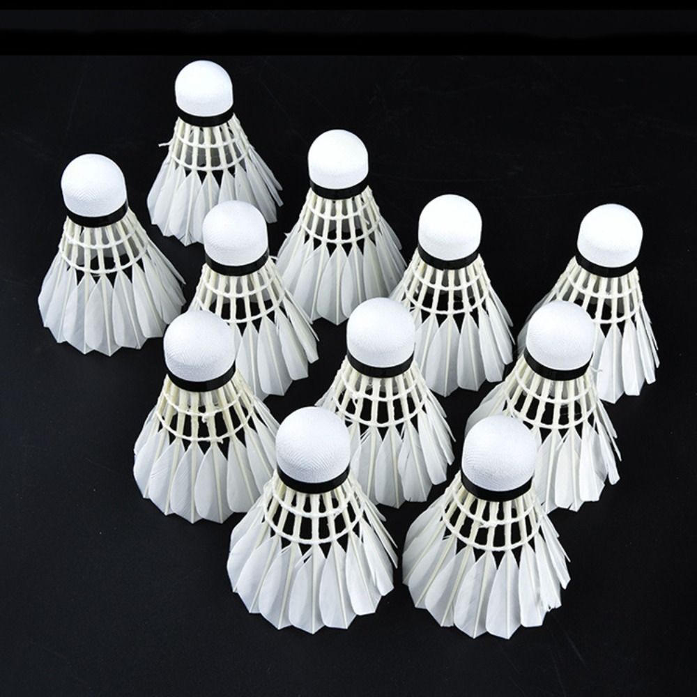 3/6/12 قطعة جديد الأبيض الريشة - مراجعة Badminton Shuttlecock وسعره